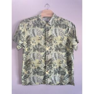 Tommy Bahama  summer beach shirt Palm Tree Silk Short Sleeve Green XL